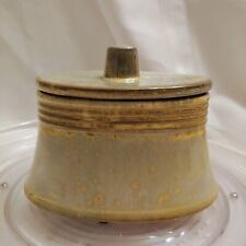 Pier 1 Imports Sage Green Clay Pottery Trinket Box Covered Dish picture