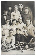 Crescent Baseball Team, Great Studio Portrait Antique RPPC Photo Postcard picture