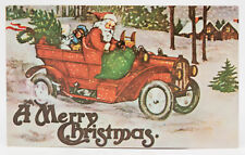 Postcard Early 1900s Santa Clause A Merry Christmas Holiday Season Car Gifts  picture