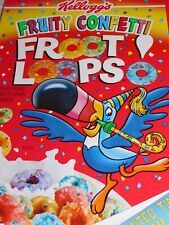 Vintage Cereal Box 1998 Fruity Confetti Froot Loops Fantastic Graphics & Color picture