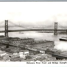 c1930s Philadelphia, PA RPPC Delaware River Front Photo Postcard Steamships A92 picture