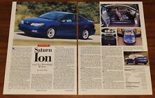 SATURN ION 4-DOOR COUPE MAGAZINE PRINT ARTICLE CAR AND DRIVER PREVIEW BLUE picture
