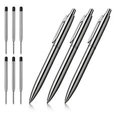 3 Pcs Retractable Metal Ballpoint Pens, for Gift, Business, Office, 1.0mm Med... picture