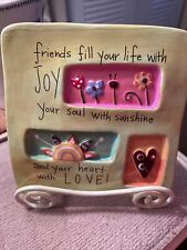 Vintage Decorative Tile W/stand: Friends fill your life with Joy Cutout Design picture