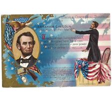 c1908 Abraham Lincoln Martyred President American Flags Embossed E Nash Postcard picture