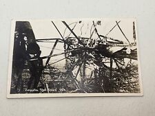 WW1 Germany Graf Zeppelin Shot Down Burned 1918 Vintage RPPC Unused Post Card picture