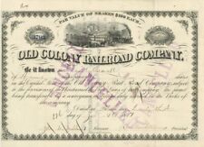 Old Colony Railroad Co. signed by Onslow Stearns - Stock Certificate - Autograph picture