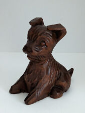 Vintage W.u.M. Heinzeller German Carved Wood Dog Terrier Figurine picture