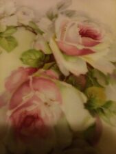 porcelain antique Austria German plate dish vanity nouveau pink rose gold china picture