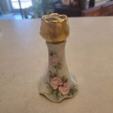 Antique PL Limoges Porcelain Hand Painted Hatpin Holder Pick Roses Gold Trim picture