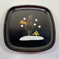 Mid Century Couroc of Monterey Christmas Holiday Serving Tray Reindeer 8.5 in picture