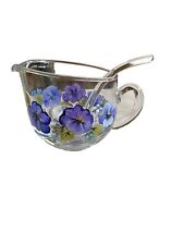 Hand Painted One of A Kind By Jet - Small Pitcher & Ladle purple flowers picture