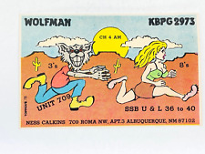 Vintage QSL Card Ham CB Amateur Radio Wolfman KBPG 2973 Ness Calkins Albuquerque picture