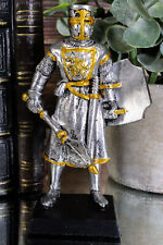 Medieval Suit Of Armor Knight With Mace and Heraldry Shield Mini Figurine picture