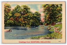 c1910's Greetings From Medford Oklahoma OK River View Unposted Antique Postcard picture