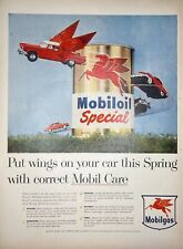 Vintage Print Ad 1956 Mobil Oil Put Wings on Your Car Retro Auto Garage MCM Art picture