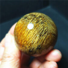 96.7G Natural Beautiful Golden Hair Rutilated Quartz Crystal Ball Healing B430 picture