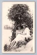 Affectionate Female Friends by Water RPPC Antique Lesbian Interest Photo ~1910s picture
