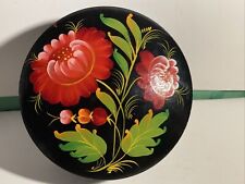 Vintage Hand painted Wooden Trinket Box With Flowers  picture