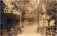 Scenic View of Bridge & Houses near Chester Vermont VT 1908 RPPC Postcard Photo picture