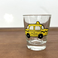 New York Cartoon Style Yellow Cab Taxi Shot Glass Collectible Souvenir picture