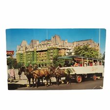 Victoria BC Canada Postcard Sight Seeing Tally Ho 1958 Posted Queen Elizabeth Il picture