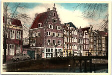 VTG Oudezijds Voorburgwal Amsterdam Canal UNP Netherlands Holland Car Postcard picture