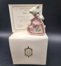 Lenox Cat I Love You White Cat Kitty With Heart Pink Trim Heart Bow Gold Accent picture