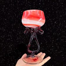 Krosno Jozefina Glass Polish Glass Jellyfish Swirl Bowl Votive Candle Holder VTG picture