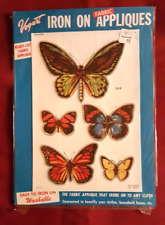 Vtg NEW 1953 Vogart  iron on fabric Appliques various butterflies UNOPENED #358 picture