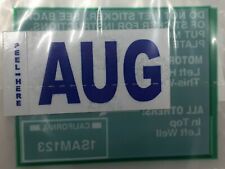 DMV MONTH TAG STICKER AUGUST / AUG CALIFORNIA DMV LICENSE PLATE ORIGINAL TAG picture