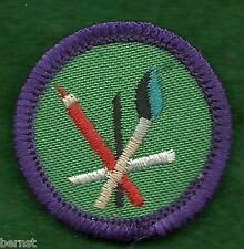 GIRL SCOUT WORLDS TO EXPLORE BADGE - PURPLE - DRAWING & PAINTING picture