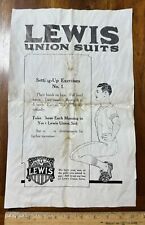 Vintage advertising paper poster Lewis Union Suits Exercise Water Damaged picture