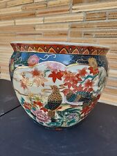 Vintage Chinese Porcelain Birds of Paradise Jardiniere picture