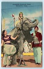 GAINESVILLE, TX Texas~Community Circus~ ELEPHANT, SEXY LADY c1950s Postcard picture