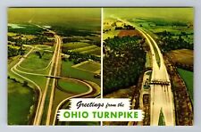 OH-Ohio, Aerial General Ohio Turnpike Greetings, Antique, Vintage Postcard picture