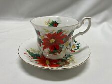 Royal Albert Yuletide Teacup and Saucer Poinsettia Floral Bone China England picture