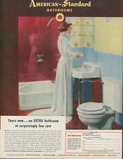 1953 American Standard Bathroom Woman Dressing Gown Add Extra Vtg Print Ad BH2 picture