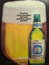 Vintage Print Ad 1983 Molson Golden Amber Ale Lager Blend Glass **See Descr** picture