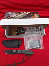 ESEE Model 4 Fixed Blade. Black Blade, Gray Micarta. Handled but Never Used. picture