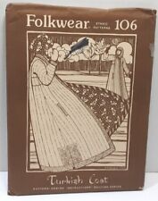 Folkwear Ethnic Patterns 106 Turkish Coat Instructions Uncut 1975 picture