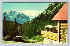 Mt Temple-Alberta, Panoramic Temple Lodge, Vintage Postcard picture