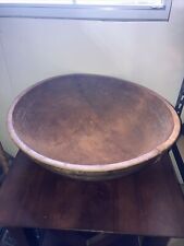 LARGE Antique Primitive Turned Wooden Dough With Old Wire Repairs See All Pic’s picture