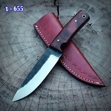 9” Handmade Carbon Steel Hunting Tactical Fixed Blade Knife Resin Handle Skinner picture