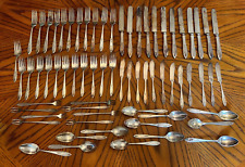 67 Piece Set Vintage Silverplate Oneida Community Plate Flatware Knives Forks picture