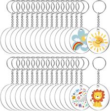 Acrylic Keychain Blanks, 108Pcs Clear Keychains for Vinyl Kit Including 36Pcs A picture