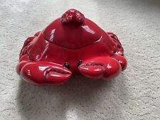 Sonoma Nantucket Collection Crab Lidded Serving Dish Cookie Jar Food Safe picture