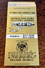 Vintage Matchbook: Banana's Steak House Restaurant, Oak Lawn, IL picture