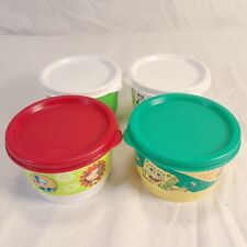 Tupperware Snack Cups Lids Lot of 4 Containers SpongeBob Mickey Animals picture