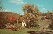 Typical Fall View on a Vermont By-Way, VT, Chrome Vintage Postcard a5837 picture